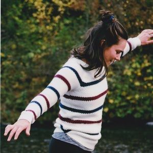 Stripped, knit sweater